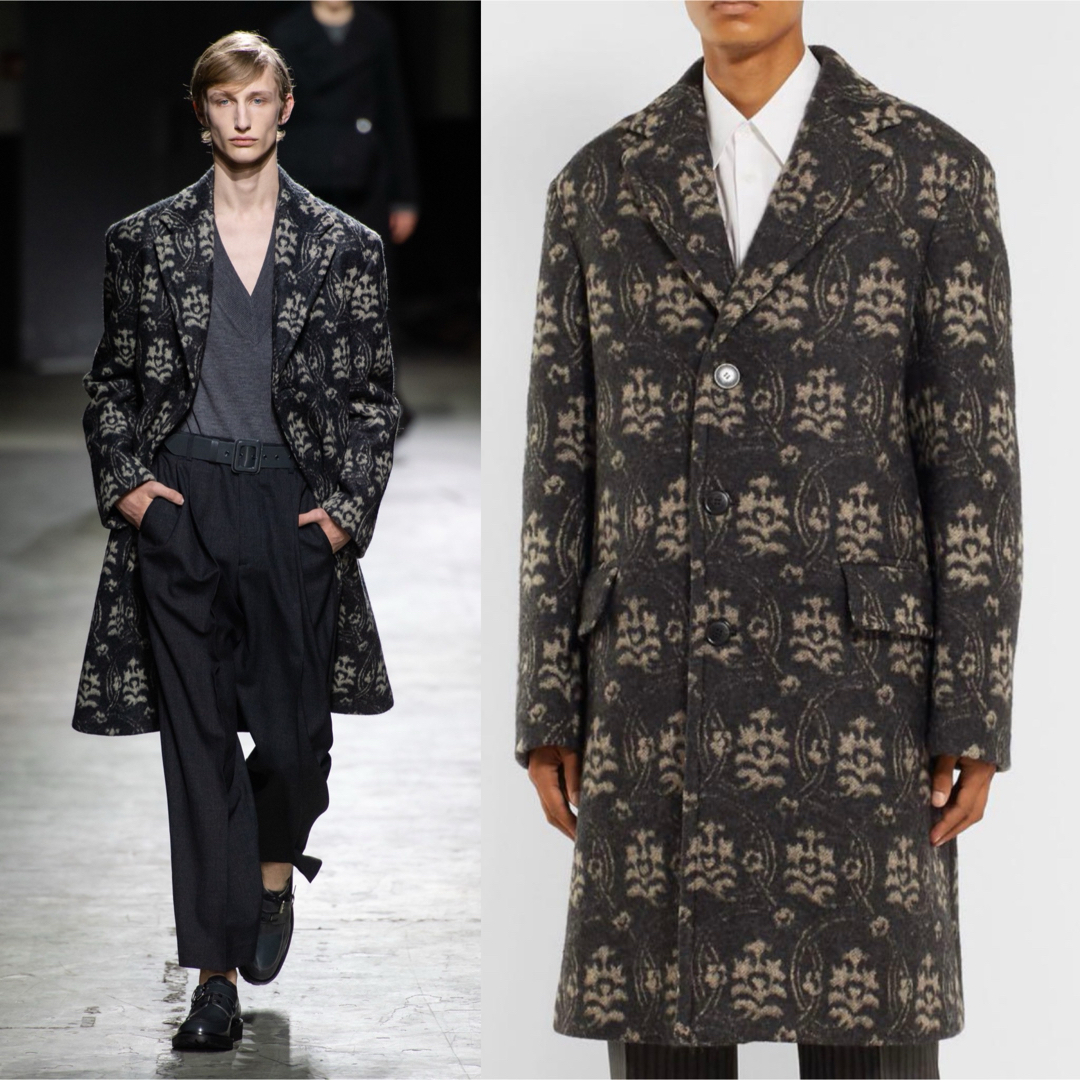 DRIES VAN NOTEN - Dries Van Noten 19aw 総柄 チェスターコート 44