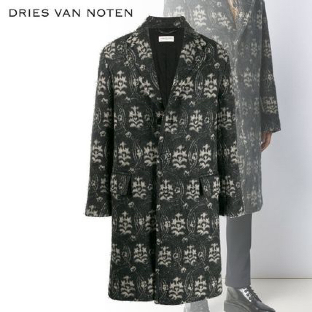 DRIES VAN NOTEN - Dries Van Noten 19aw 総柄 チェスターコート 44