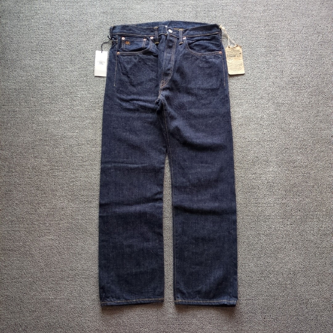 RRL - 新品RRLデニムパンツストレート濃紺USA製赤耳ボタンフライ刺繍