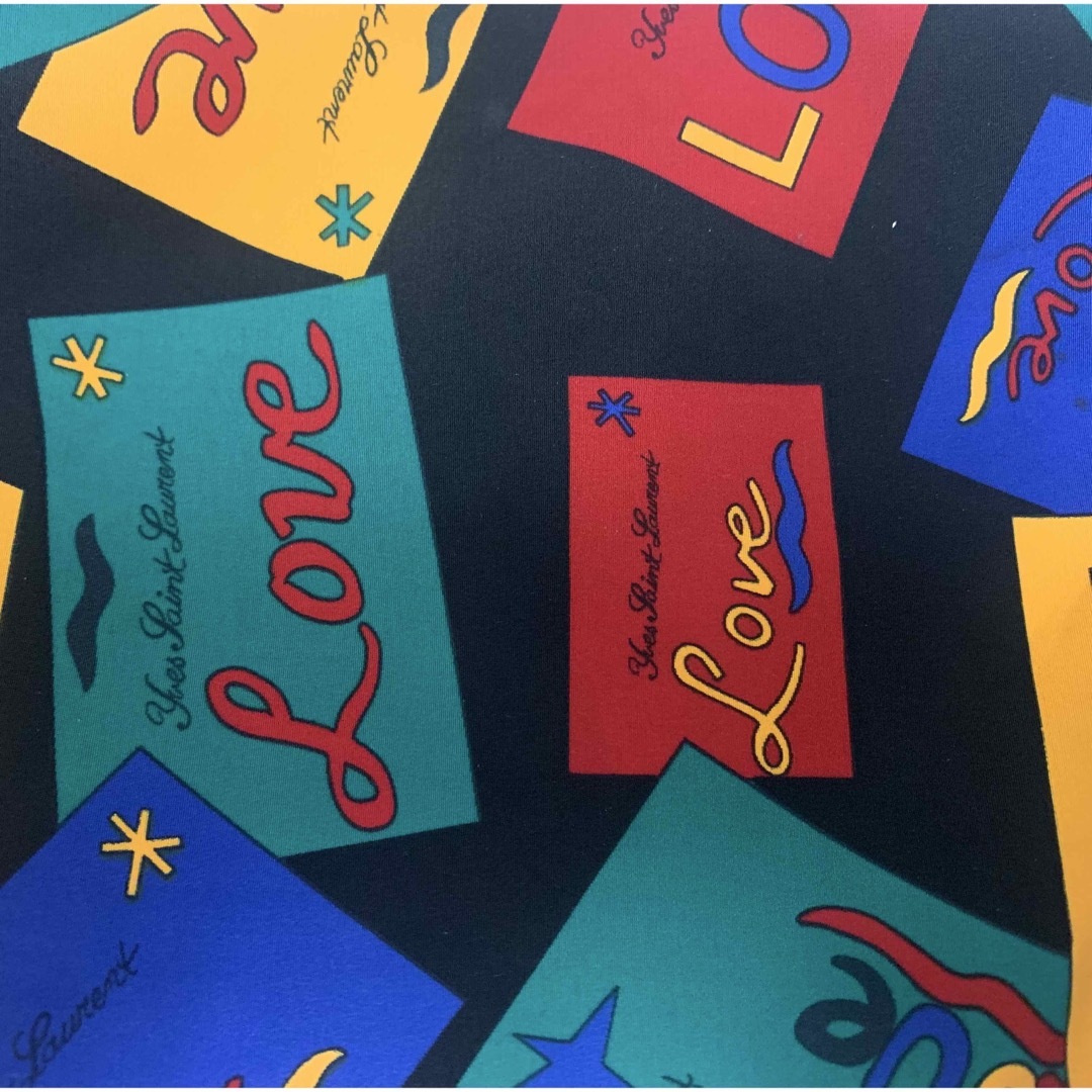 Yves Saint Laurent - YVES SAINT LAURENT 80s FRANCE製 LOVE柄 ポーチ