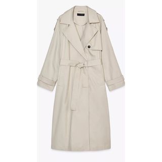 ZARA - タグ付き新品☆ZARAのフリル付きクロップドトレンチコート☆M-L