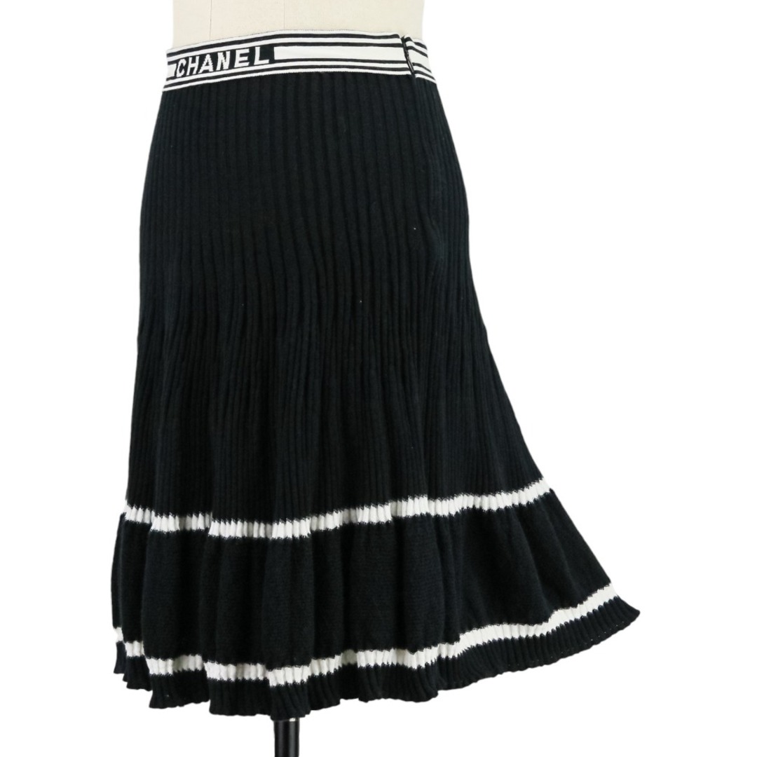 CHANEL - 美品 CHANEL シャネル ロゴ ニットスカート P61019 サイズ34
