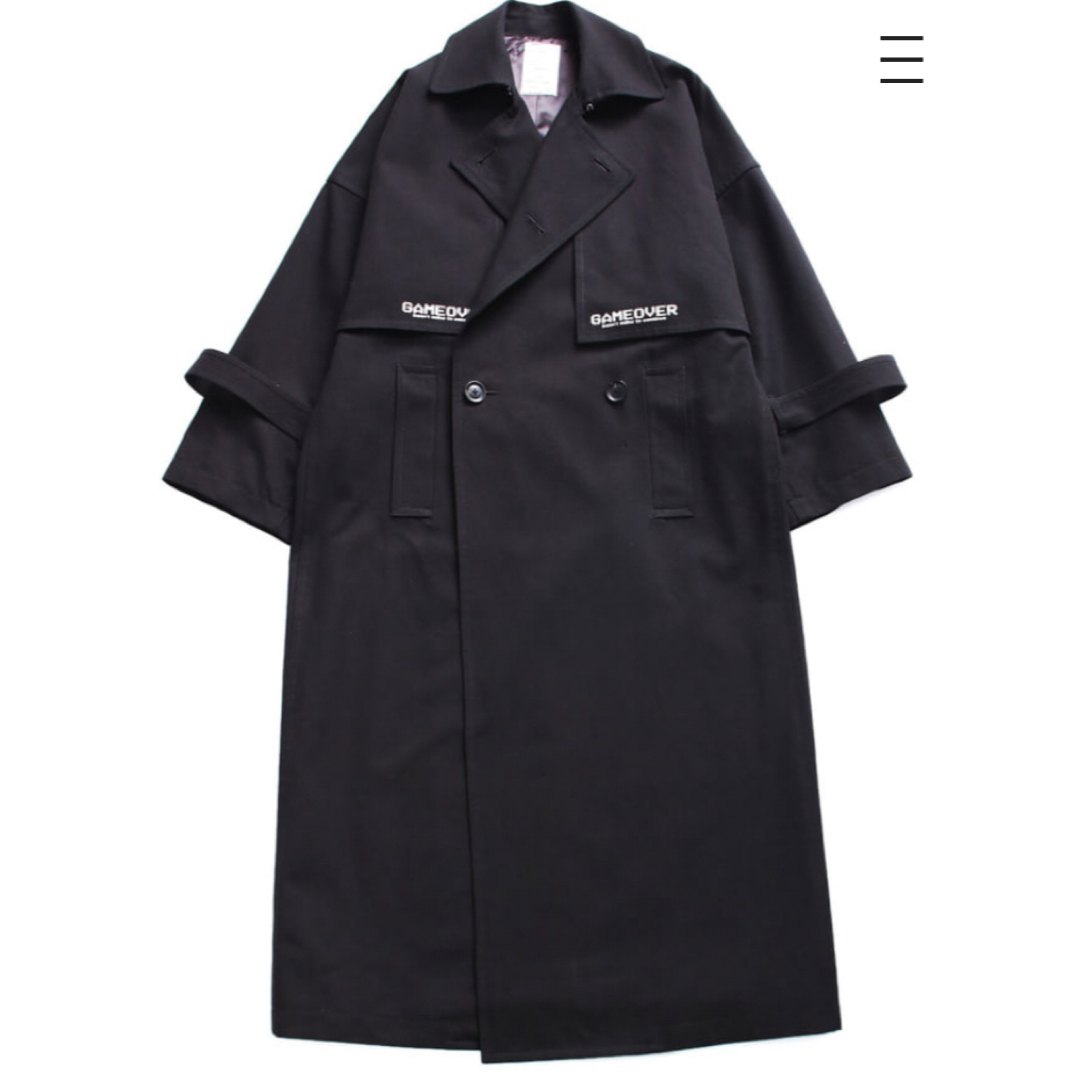 SHAREEF - shareef シャリーフ GAME OVER 黒色ロングコート ブラックの