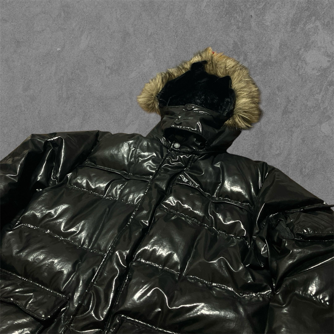 UNIQLO - OLD UNIQLO 光沢 y2k ファー ダウンジャケット 平成 お兄系