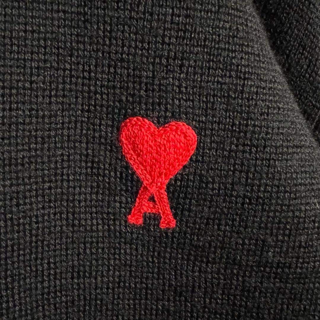 3628【未使用級・極美品】ポルトガル製 アミ ハートロゴ 肉厚 カーディガン