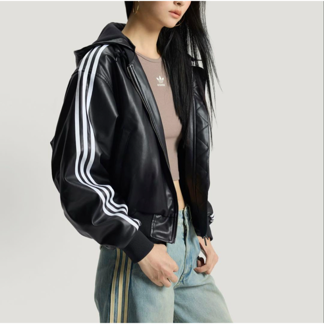 adidas Originals - 新品L Adidas W PLEATHER レザージャケット KU6857