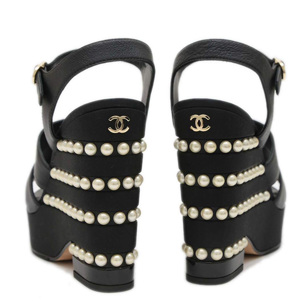 CHANEL - シャネル ウェッジソールサンダル ナイロン/レザー