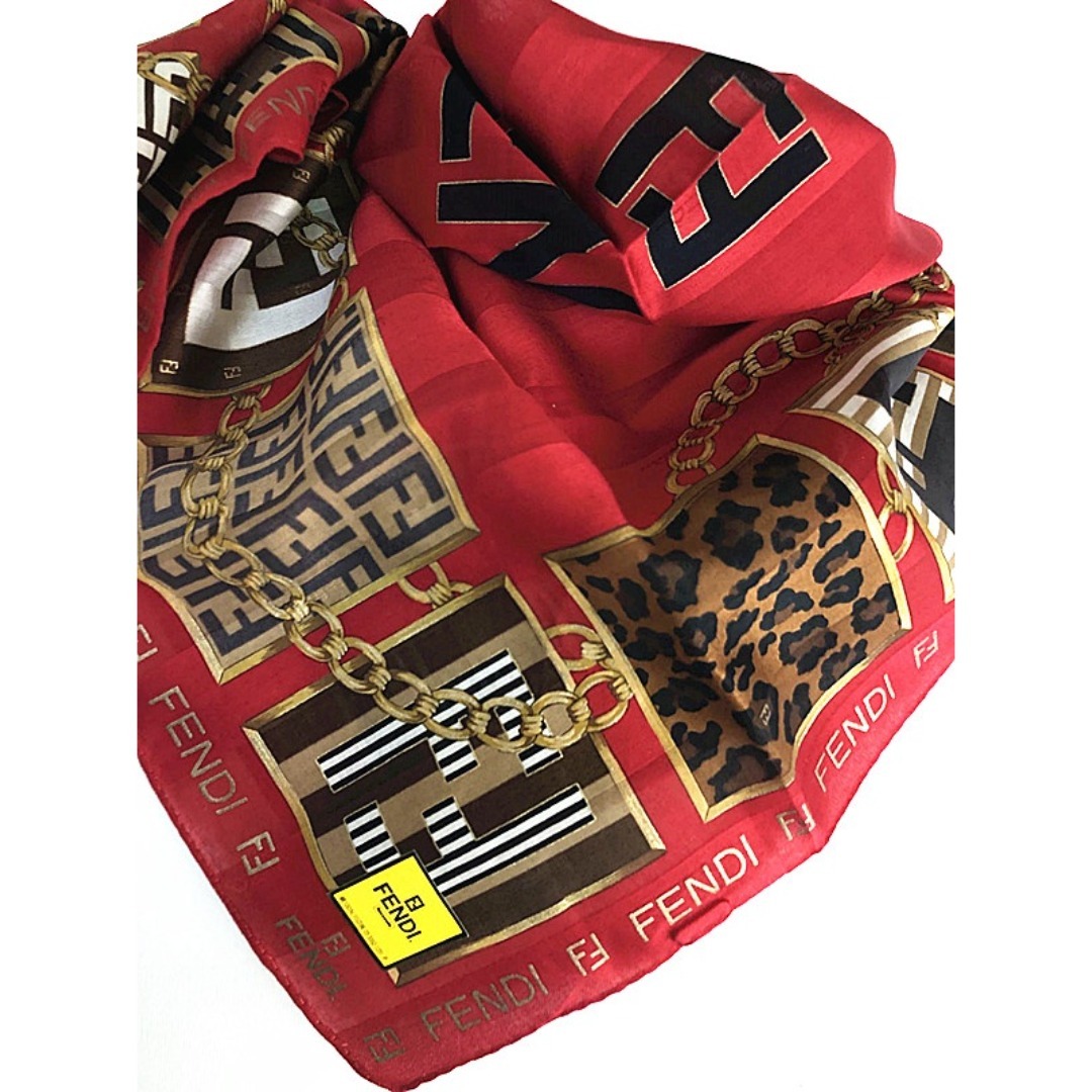 レア柄】フェンディFENDI◇大判ハンカチ ミニスカーフ ストール☆膝掛け