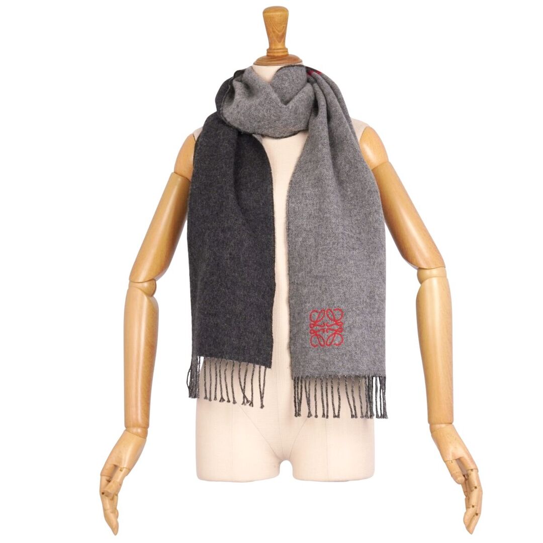 LOEWE - 極美品 ロエベ LOEWE マフラー ストール フリンジ アナグラム