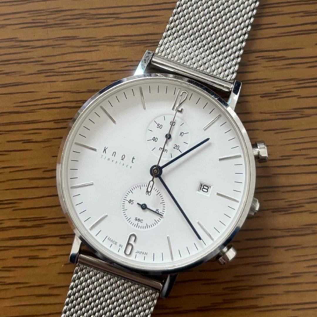 knot 腕時計 クロノグラフ CC-39SVWH1 シルバー Knot 腕時計 日本製