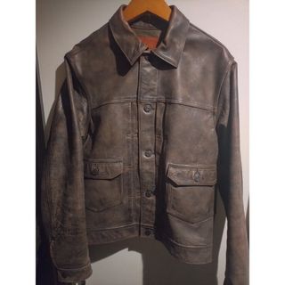 RRL - RRL ダブルアールエル スリムフィット レザー モトジャケット L