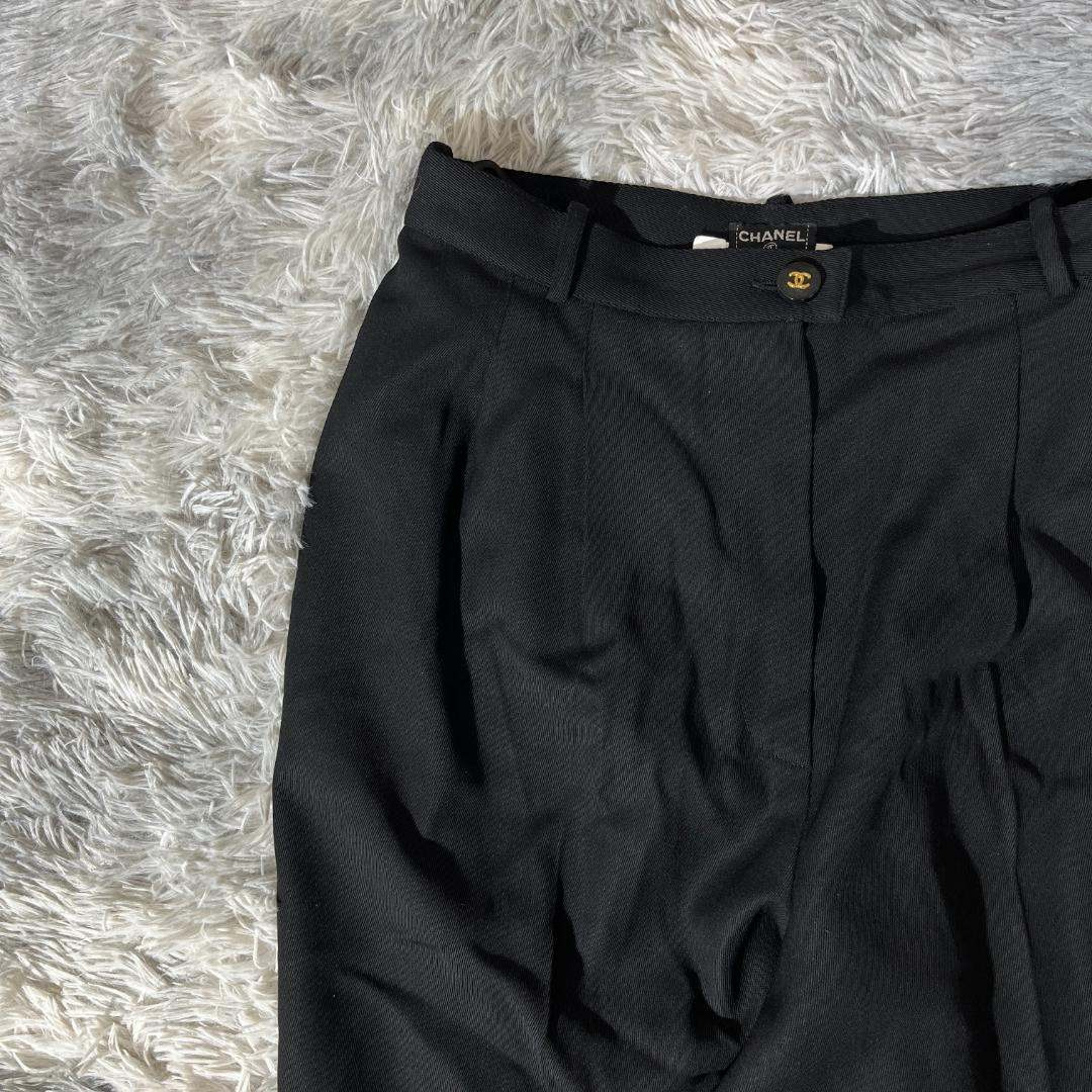 大人気] シャネル CHANEL ボトム ココマーク ウール ブラック
