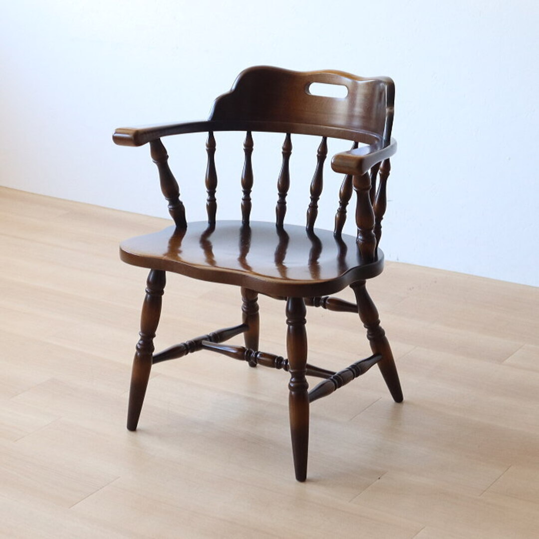 アンティーク 飛騨産業 キツツキ 肘付イス ウィンザーチェア 穂高の