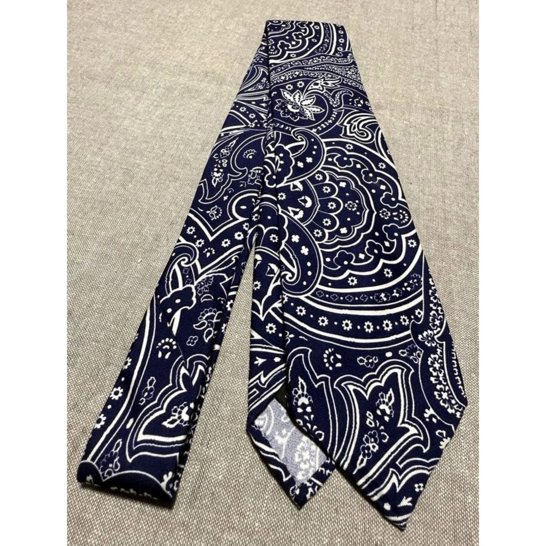 Francesco Marino／スフォデラート／ペイズリープリント／ネイビー