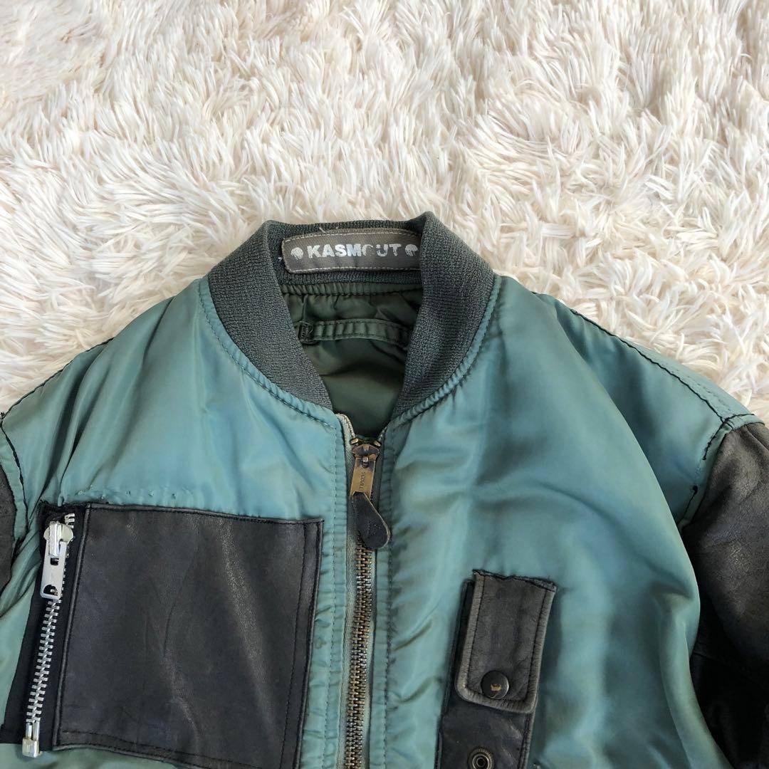 KASMOUT 再構築 レザー切替MA-1フライトジャケット リメイクの通販 by