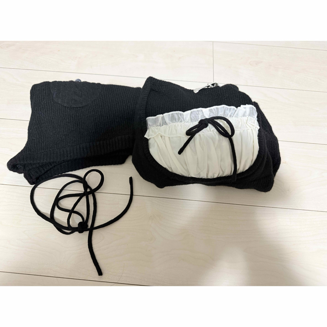 andmary Raven gather set up black ブラックの通販 by みる's shop