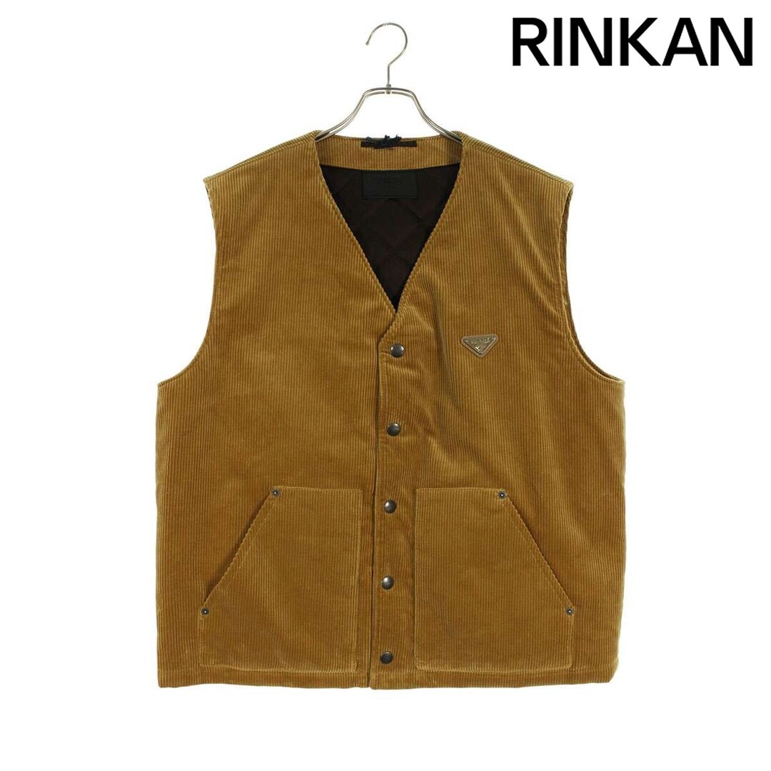 PRADA - プラダ SGC701 三角ロゴプレートコーデュロイダウンベスト