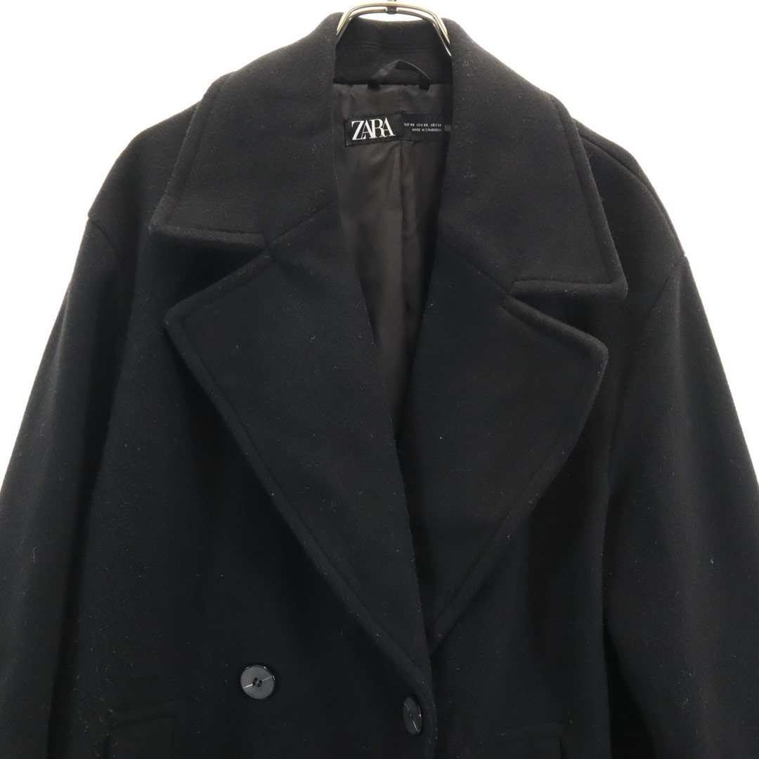 ZARA - 古着 ZARA ザラ ダブルブレスト チェスターコート XS ブラック