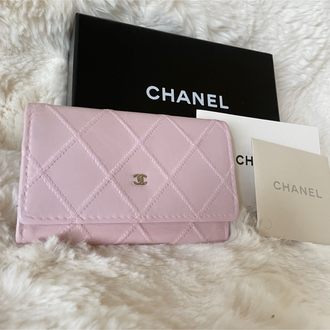 シャネル CHANEL キーケース カードケース ビコローレ ココマーク ピンク