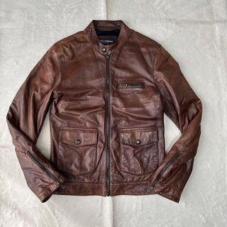 DOLCE&GABBANA（レザージャケット ・ ブラウン/茶色系）のフリマ