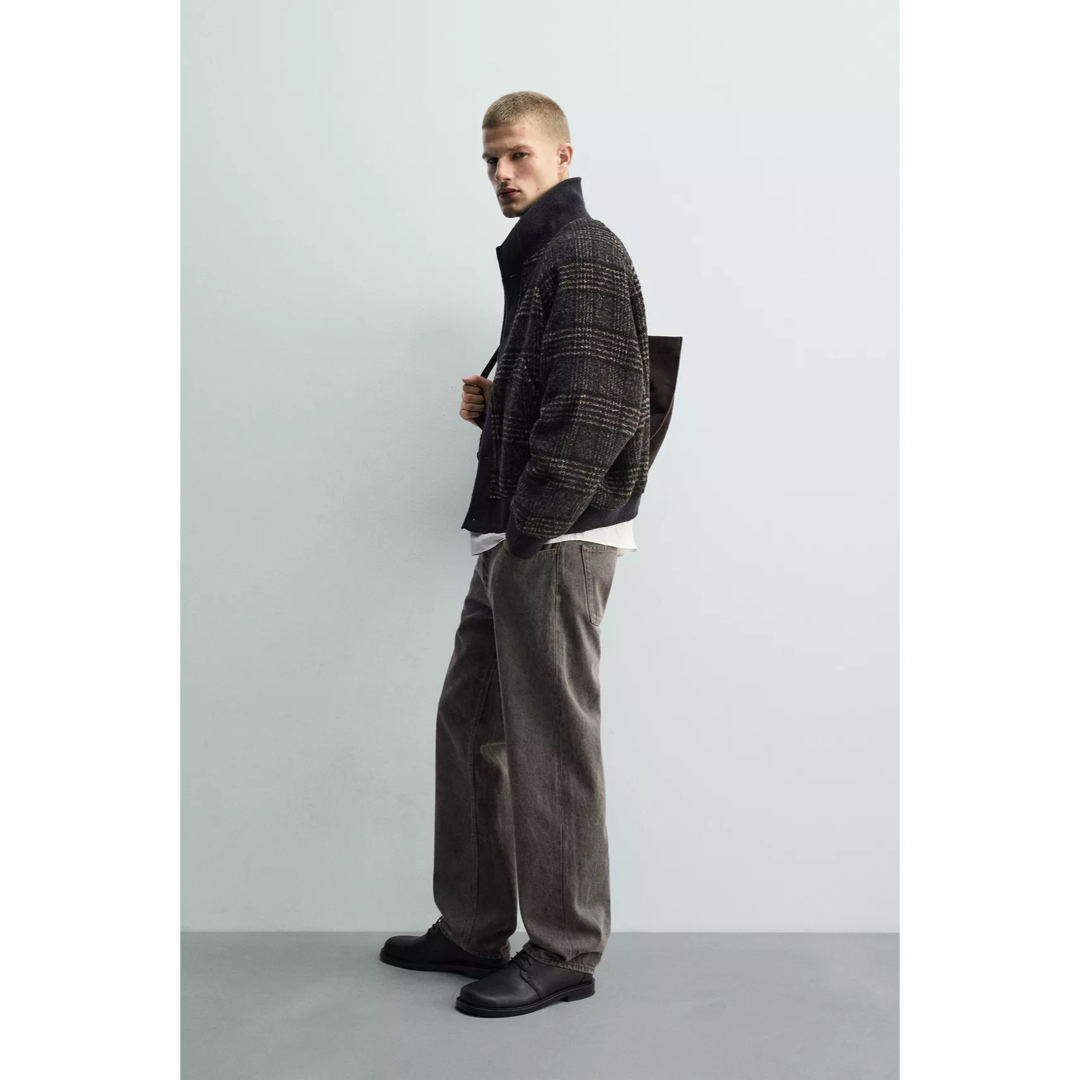 ZARA - zara ザラ リブ襟切り替えジャケット Mの通販 by GR｜ザラなら