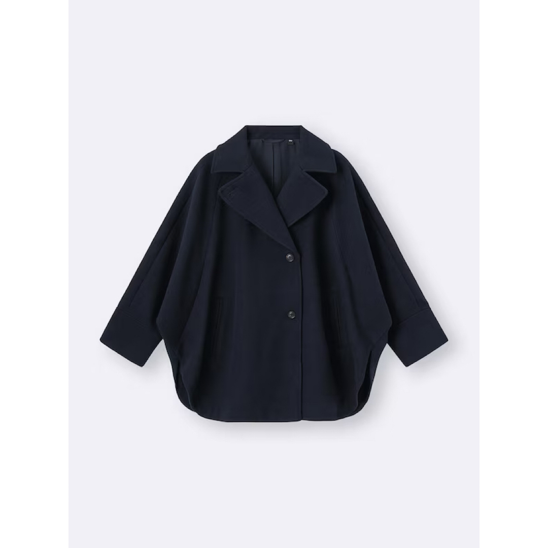 GU - ジーユー コージーメルトンケープコートZ+E S ネイビーの通販 by