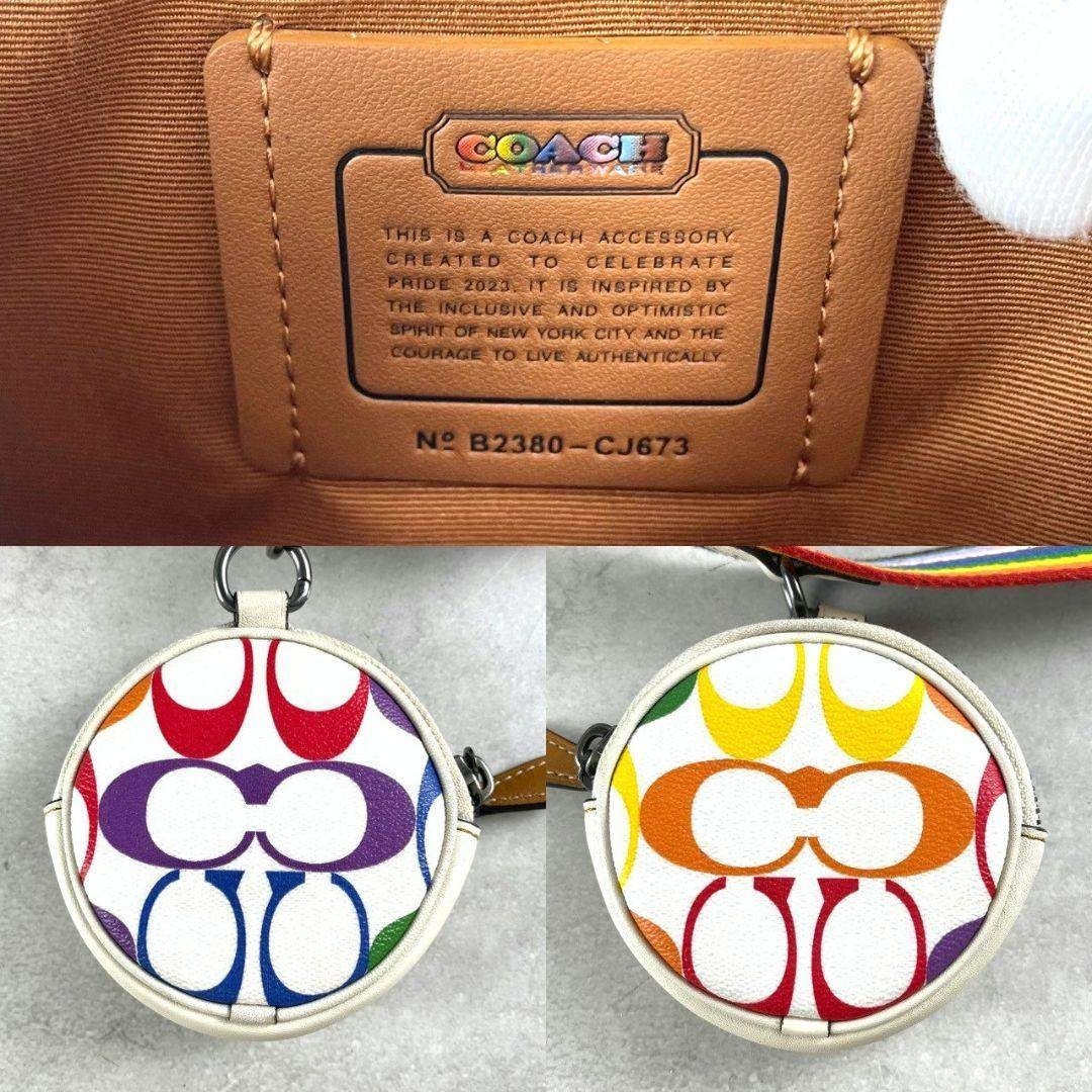 極美品 コーチ ホールデン 2way クロスボディ レザー レインボー ロゴ総柄