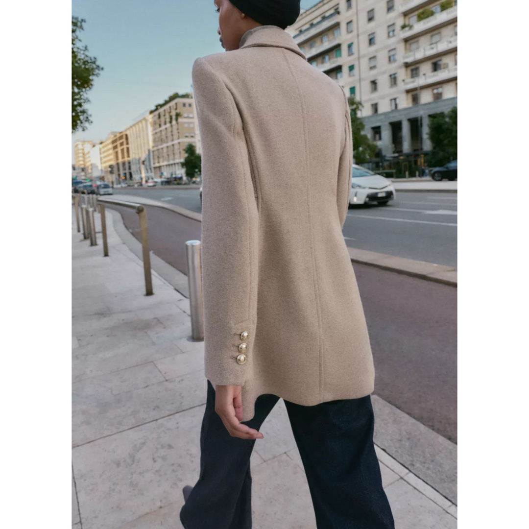 ZARA - ZARA 新品 ウール混紡ショート丈ダブルブレストコートの通販 by