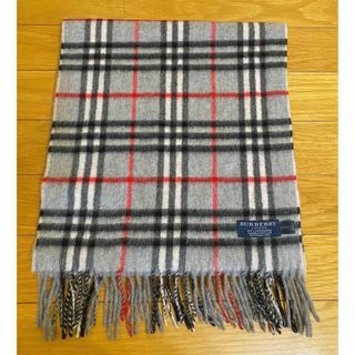 ✳︎タンク✳︎ BURBERRY カシミヤ マフラー グレー系 チェック柄