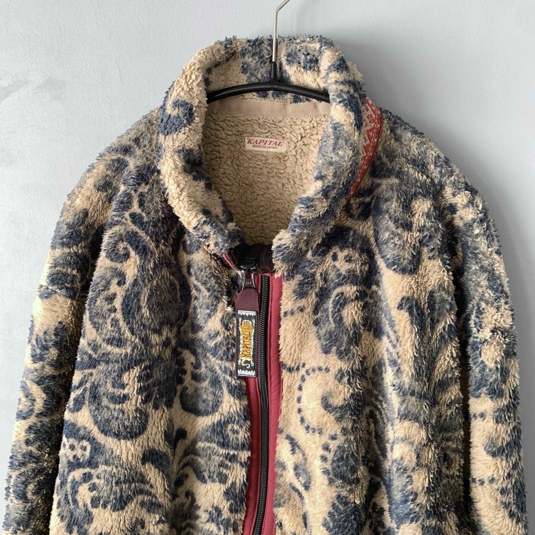 KAPITAL - KAPITAL ダマスク柄 フリースジャケット XL キャピタル ボア