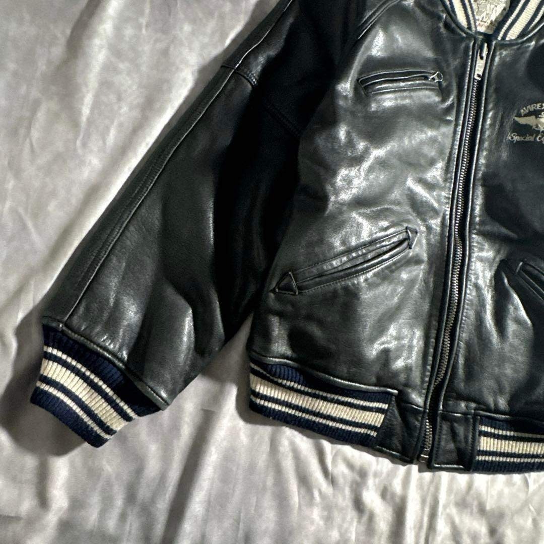 AVIREX - AVIREX VARSITY JACKET スタジャン アーチロゴ ブラックの