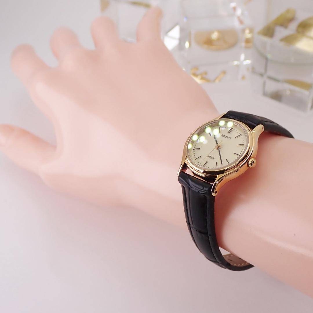 稼働☆タグ付美品☆ SEIKO SPIRIT レディース サファイアガラス 金色