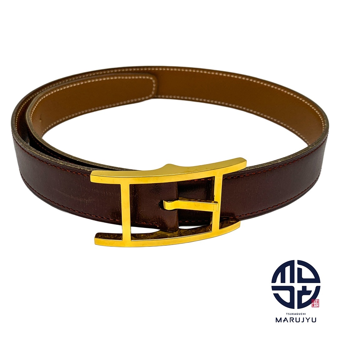 HERMES - HERMES エルメス ダークブラウン 茶系 ベルト 65 レディース