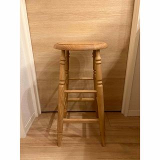 47建具屋一筋55年のおじいちゃんの手作り三本脚イス、スツール☆けやき