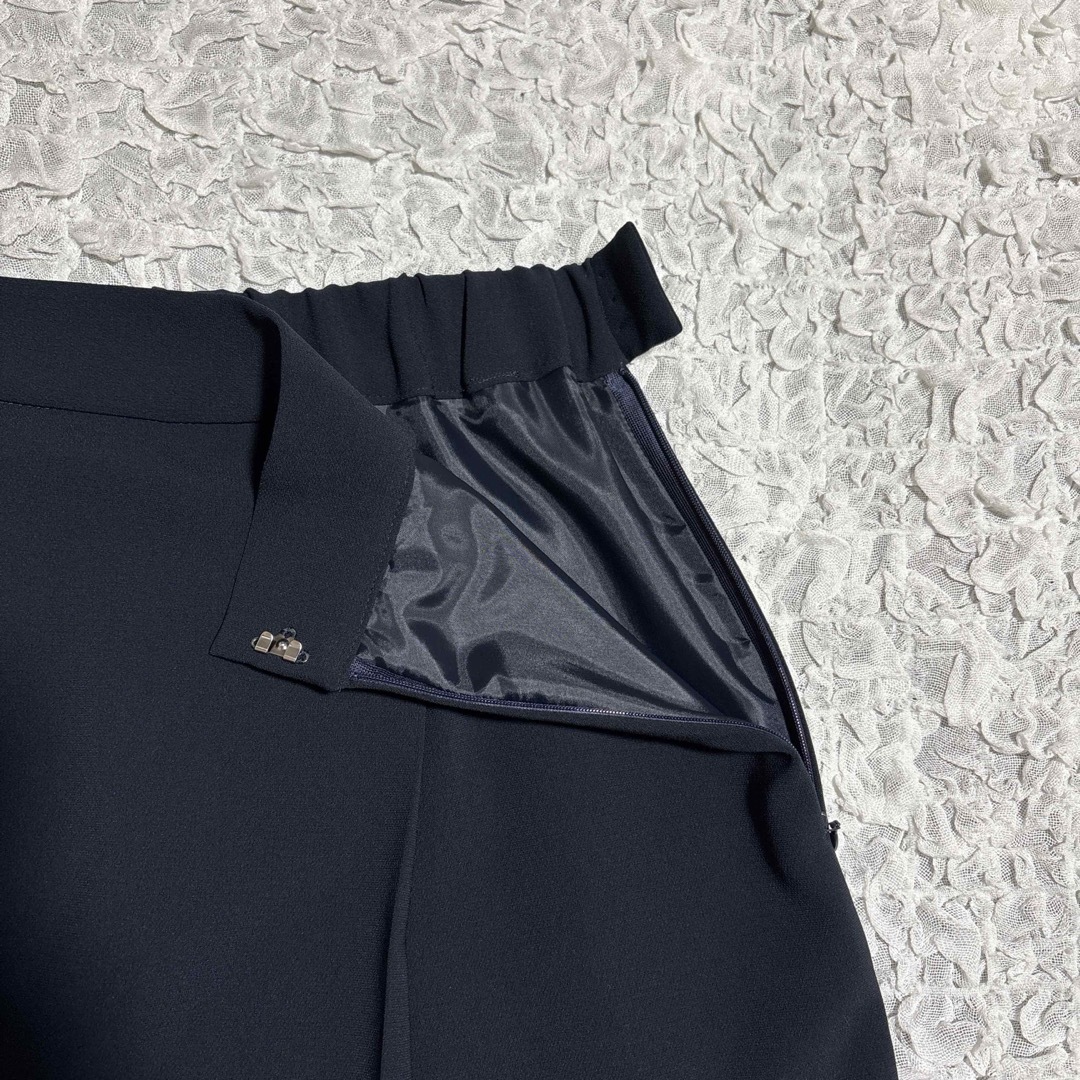 美品 ソージュ soeju タイトスカート ミモレ丈 ネイビー 日本製 Lサイズ