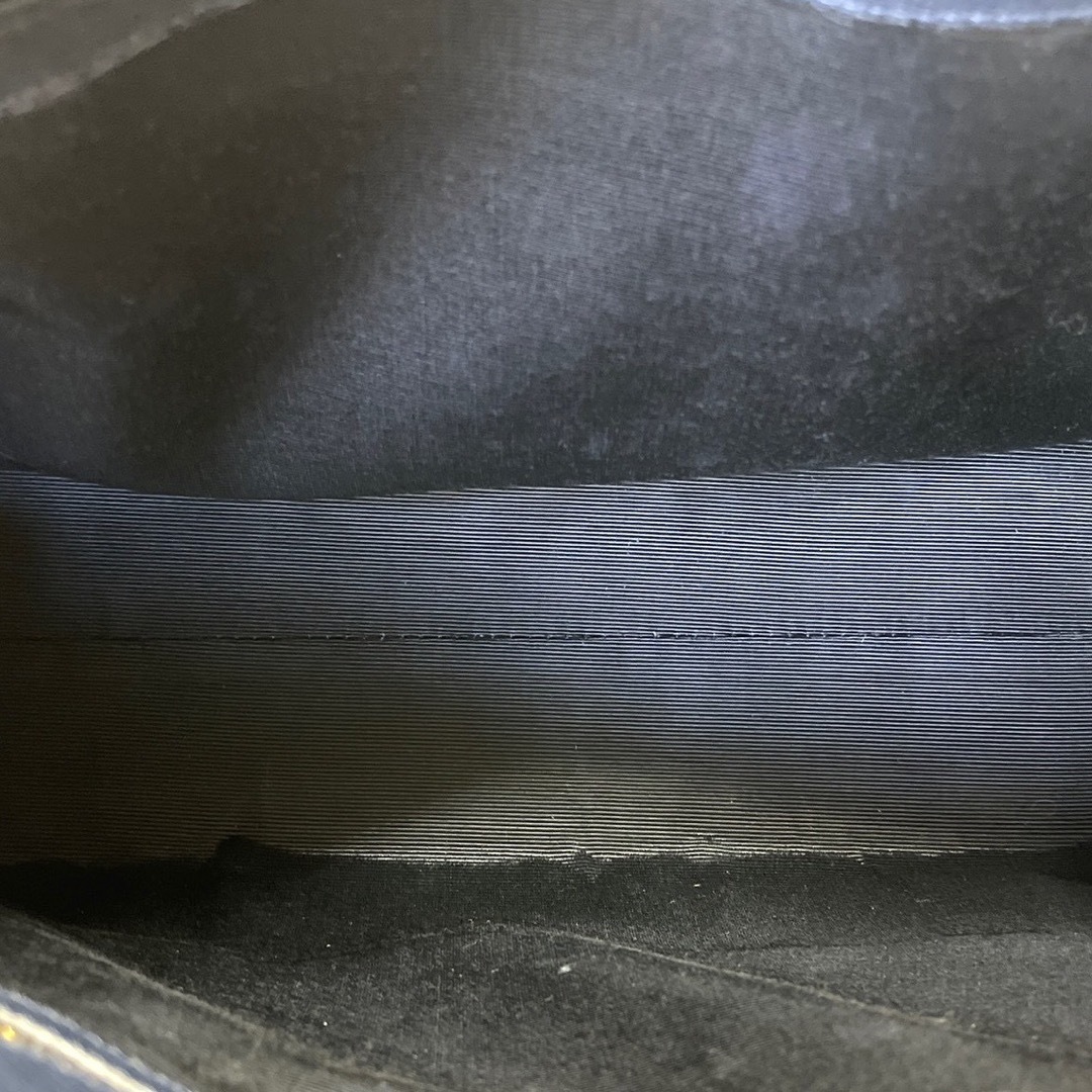 美品】WAKO 銀座和光 ネイビー レザー ゴールド金具 2WAYハンドバッグ