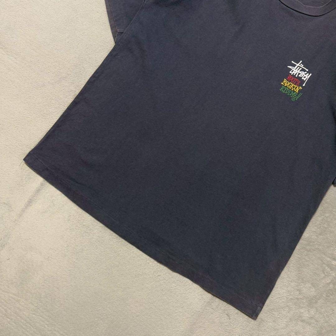 STUSSY - 90s old stussy ラスタ シャドーマン Tシャツ Lサイズ USA製