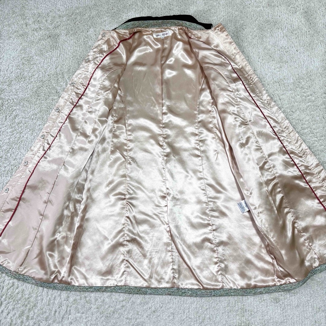 スーパービューティー ベロア襟 MIXツイード ジャケット コート 42