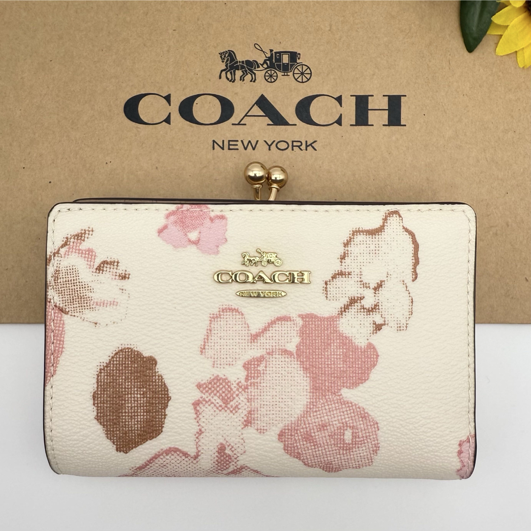 COACH 財布 ☆大人気☆ キスロック ミディアムウォレット フローラル 新品