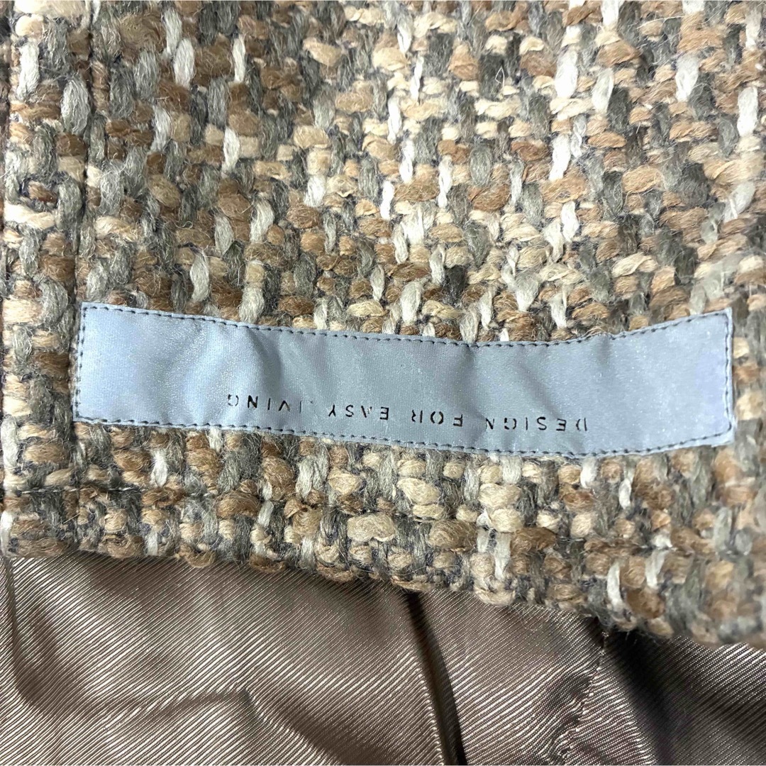 MAX MARA ミックスツイードコート モヘア アルパカ混 36