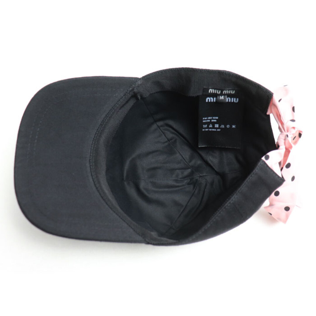 MIU MIU - MIUMIU ミュウミュウ ドット柄 リボン付き キャップ