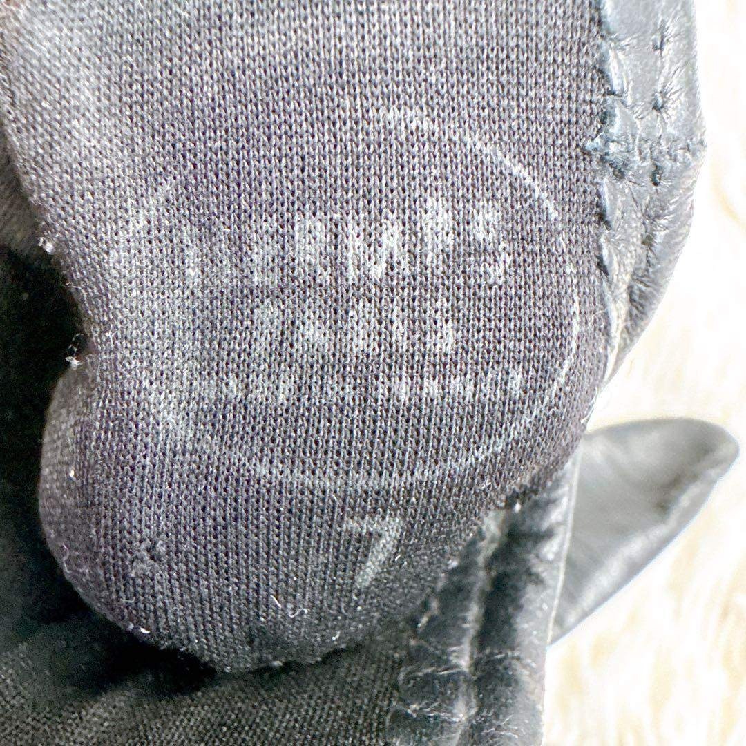 HERMES - 鑑定済み HERMES エルメス レザー グローブ 手袋 ブラック