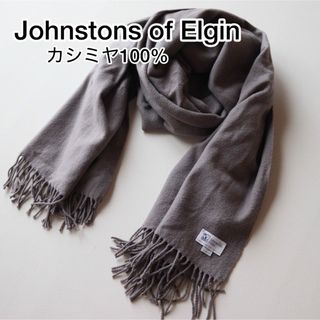 Johnstons - ジョンストンズ カシミヤ大判ストール黒×白チェックの通販