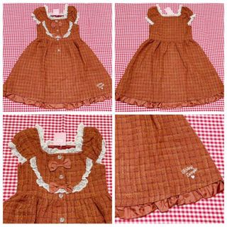 Shirley Temple - 100cm プチショコラトリージャンパースカート ピンク