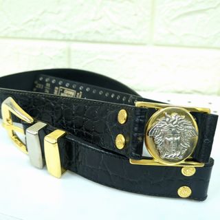 Gianni Versace - 正規美レア ヴェルサーチ ジュエリーコンビ レザー