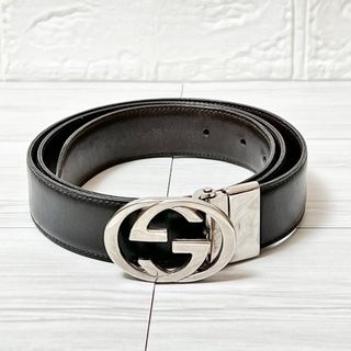 GUCCI - グッチ GUCCI Gバックルレザーベルト メンズ 75・30の通販 by
