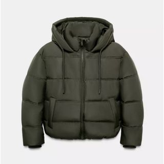 ZARA - ZARA フェイクレザーダウンジャケットの通販 by k's shop｜ザラ