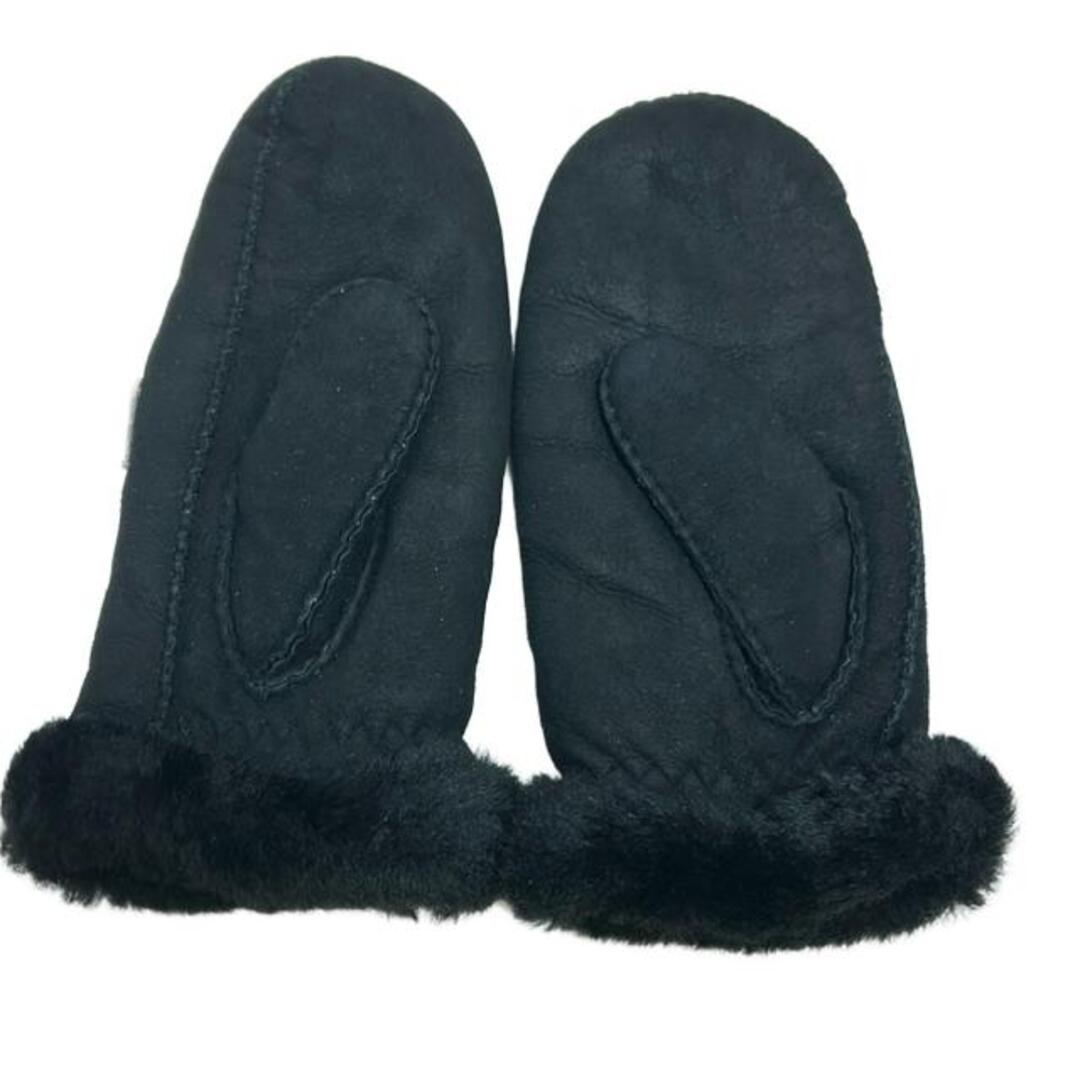 UGG - UGG(アグ) 手袋 レディース - 黒 ミトン レザー、ムートンの通販