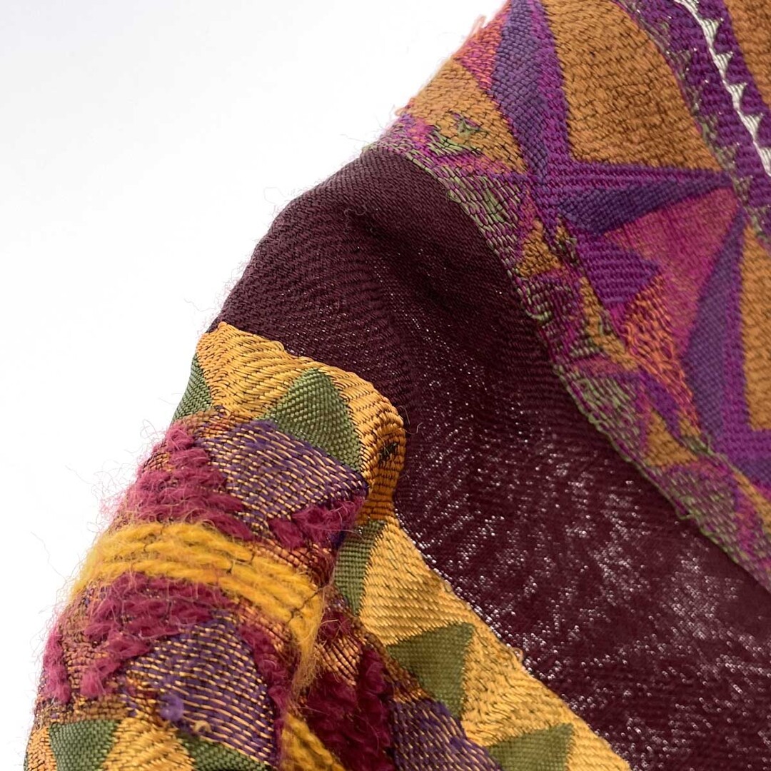 ETRO - ETRO エトロ 大判ストール/ショール 幾何学模様/ウール×シルク