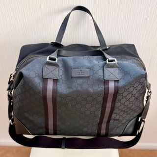 GUCCI - グッチ ロゴ ボストンバッグ ナイロン シンプル ブラック 黒